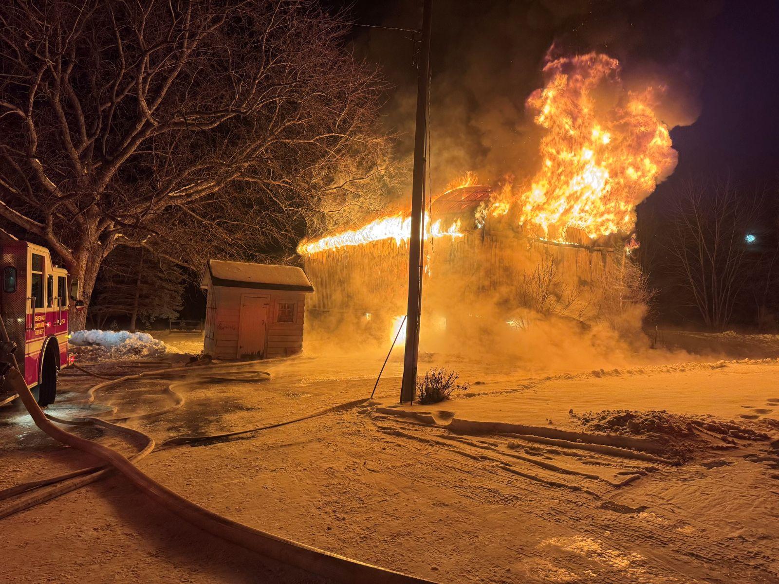 Fire Destroys Barn in Dodge County