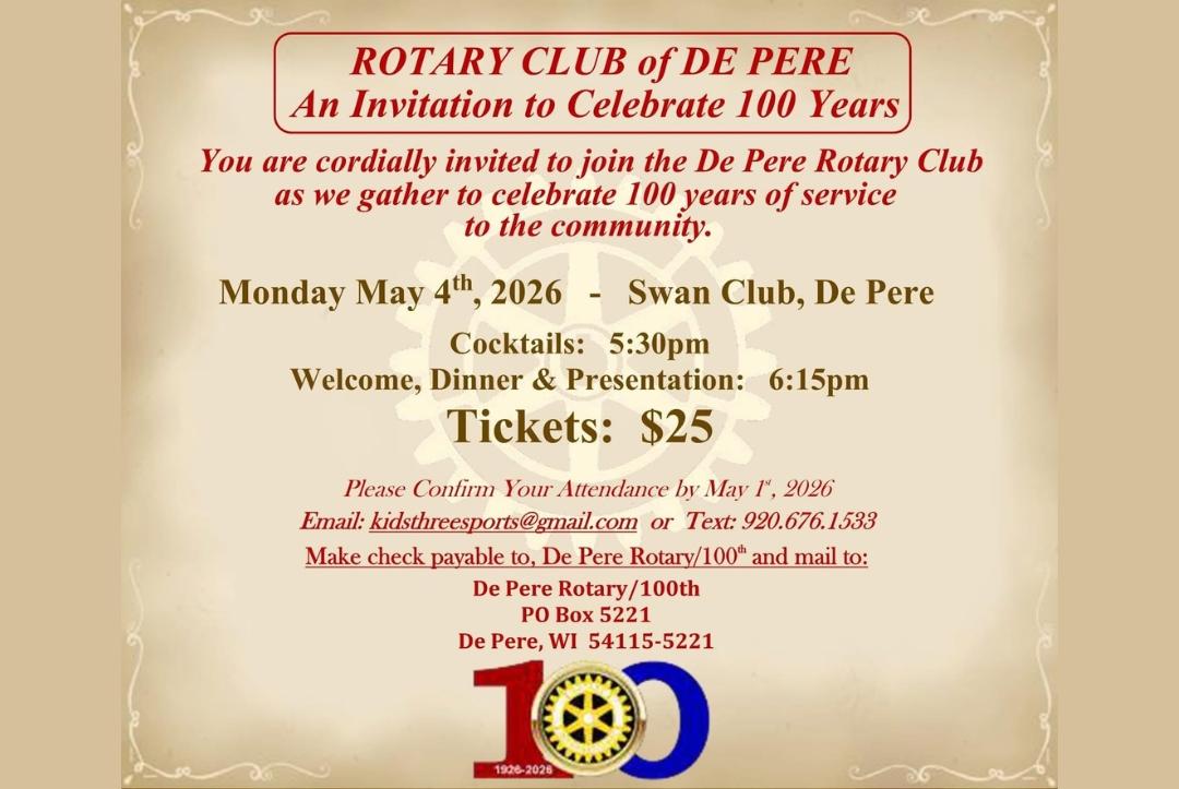 De Pere Rotary Club's 100th Anniversary